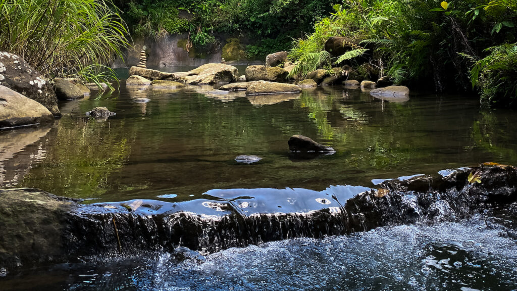 Shallow and deep dangerous water at Huiyao Waterfall, Taipei